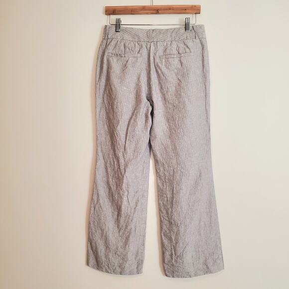 Banana Republic The Martin Fit Pinstriped Linen Trouser Gray 4P - Picture 5 of 13